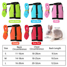 Load image into Gallery viewer, Breathable Pet Rabbit Mesh Soft Harness With Leash For Small Animals Bunny Guinea Pigs Chinchillas Ferrets Walking Leash
