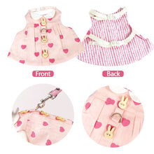 Load image into Gallery viewer, Small Animal Rabbit Soft Floral Dress Harness Vest Set Clothes Travel Chest Strap Rabbit Ferret Bunny Small Pet Supplies
