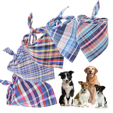 Load image into Gallery viewer, 12pcs/lot Summer Scottish Style Pet Neckerchief Pet Saliva Towel Triangle Scarf Cat Collar Dog Cat Accessories
