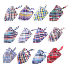 Load image into Gallery viewer, 12pcs/lot Summer Scottish Style Pet Neckerchief Pet Saliva Towel Triangle Scarf Cat Collar Dog Cat Accessories

