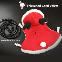 Load image into Gallery viewer, Pet Rabbit Clothes Winter Warm Bunny Clothes Rabbit Harness Leash Cloak Christmas Party Costume Small Animal Supplies
