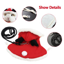 Load image into Gallery viewer, Pet Rabbit Clothes Winter Warm Bunny Clothes Rabbit Harness Leash Cloak Christmas Party Costume Small Animal Supplies
