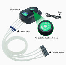 Load image into Gallery viewer, High Power 8w 12w Oxygen Air Pump Fish Tank Silent Aquarium Air Compressor Adjustable Air Flow Single Double Outlet Noiseless Oxygen Increasing Pump Aquarium Accessories
