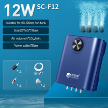 Load image into Gallery viewer, Silent Aquarium Oxygen Air Pump for Fish Tank 4 Outlet Adjustable Oxygenator Air Compressor Aerator with Check Valve Air Stone Aquatic Accessories 220v 3W/4.5W/6.5W/9W/12W/14W
