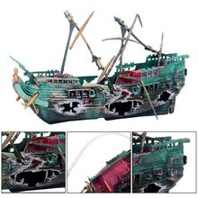 Load image into Gallery viewer, Large Aquarium Decoration Landscaping Pirate Ship Broken Boat Resin Ship Separated Sunk Wreck Air Split Shipwreck Fish Tank Accessories Pet Furniture Decor
