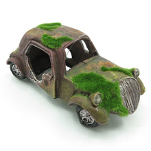 Load image into Gallery viewer, Fish Tank Decoration Landscaping Resin Wreck Old Car Hideaway Broken Vehicle House with Cave and Moss Aquarium Ornament Decor Accessory
