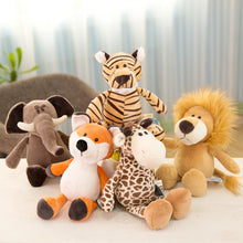 Load image into Gallery viewer, 25/35cm Cute Stuffed Toys for Kids Forest Jungle Animal Plush Dolls Lion Tiger Elephant Giraffe Fox Raccoon Monkey Cartoon Toys for Children Gifts
