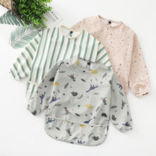 Load image into Gallery viewer, Print Children Bibs Food Eating Apron Kid Painting Smock Infant Long Sleeve Waterproof Bib for Baby Breakfast Lunch Dinner Feeding
