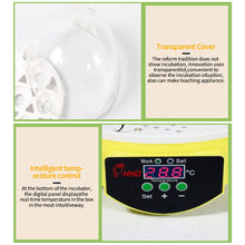 Load image into Gallery viewer, Mini 7 Egg Incubator Poultry Incubator Brooder Digital Temperature Control Egg Incubator Hatcher for Chicken Bird Egg

