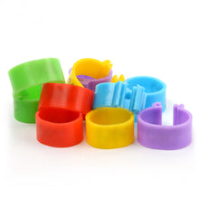 Load image into Gallery viewer, 100PCS Chicken Foot Ring Marker Reusable Poultry Leg Label Buckle Ring 16mm/20mm for Farm Chick Duck Goose Suplies
