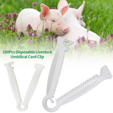 Load image into Gallery viewer, 100Pcs Disposable Livestock Umbilical Cord Clip Farm Animal Umbilical Stalk Clamp Piglet Lamb Calf Umbilical Cord Clipper Farm Supplies

