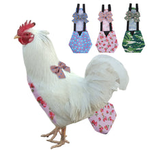 Load image into Gallery viewer, Pet Hen Diaper Goose Chicken Duck Poultry Diaper Clothes Reusable Washable Costume Diaper with Bow Knot Chicken Supplies
