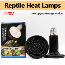 Load image into Gallery viewer, Reptile Heat Lamps Snake Tortoises Lizard Amphibian Heating Bulb Infrared Ceramic Lamp 220V 25w/50W/75W/100W/150W/200W Heating Equipment
