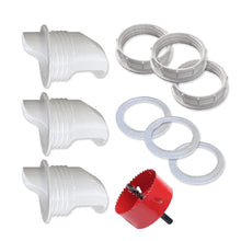 Load image into Gallery viewer, 5pcs/set Chicken Feeder Automatic Port Rain Proof Poultry Feeder Gravity Feed Kit Suitable For Buckets Barrels Bins Troughs
