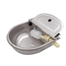 Load image into Gallery viewer, 304 Stainless Steel Water Bowl with Drain Hole for Cow Farm Cattle Horse Goat Sheep Automatic Water Feeder Farm Supplies
