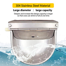 Load image into Gallery viewer, 304 Stainless Steel Water Bowl with Drain Hole for Cow Farm Cattle Horse Goat Sheep Automatic Water Feeder Farm Supplies
