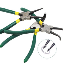 Load image into Gallery viewer, 7 Inch Circlip and Snap Ring Pliers Internal External Straight Curved Retain Snap Ring Pliers Bent Pliers Multifunctional Crimp Tool 175mm
