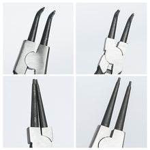 Load image into Gallery viewer, 7 Inch Circlip and Snap Ring Pliers Internal External Straight Curved Retain Snap Ring Pliers Bent Pliers Multifunctional Crimp Tool 175mm
