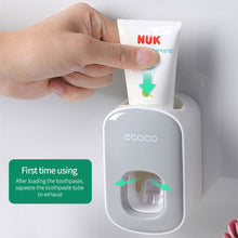 Load image into Gallery viewer, Automatic Bathroom Toothpaste Squeezer Toothpaste Dispenser Dust-proof Toothbrush Holder Wall Mount Stand Bathroom Accessories
