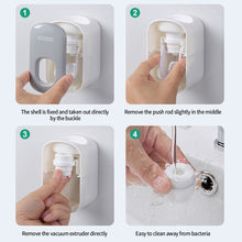 Load image into Gallery viewer, Automatic Bathroom Toothpaste Squeezer Toothpaste Dispenser Dust-proof Toothbrush Holder Wall Mount Stand Bathroom Accessories
