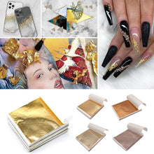 Load image into Gallery viewer, 100pcs 9x9cm Art Craft Design Paper Sheets Practical Pure Shiny Gold Silver Rose gold Leaf for Gilding DIY Craft Party Decoration
