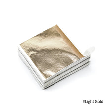 Load image into Gallery viewer, 100pcs 9x9cm Art Craft Design Paper Sheets Practical Pure Shiny Gold Silver Rose gold Leaf for Gilding DIY Craft Party Decoration
