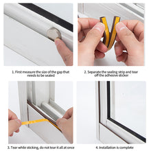 Load image into Gallery viewer, 10 Meters DIPE Self-adhesive Door And Window Sealing Strip Glass Window Anti-collision Rubber Strip Foam Sound Insulation Strip
