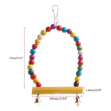 Load image into Gallery viewer, Natural Wooden Parrots Swing Toy Birds Parakeet Perch Hanging Swings Cage With Colorful Beads Bells Toys Parrot Cage Decoration Bird Supplies
