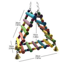 Load image into Gallery viewer, Natural Wooden Parrots Swing Toy Birds Parakeet Perch Hanging Swings Cage With Colorful Beads Bells Toys Parrot Cage Decoration Bird Supplies
