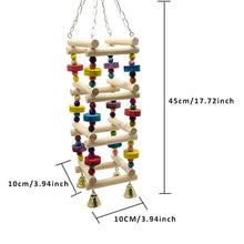 Load image into Gallery viewer, Natural Wooden Parrots Swing Toy Birds Parakeet Perch Hanging Swings Cage With Colorful Beads Bells Toys Parrot Cage Decoration Bird Supplies

