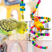 Load image into Gallery viewer, 6Pack Parrots Toys Bird Cage Toys for Parrots Swing Hanging Chewing Bite Bridge Wooden Beads Ball Bell Toys
