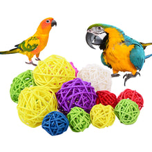 Load image into Gallery viewer, 10Pcs Rattan Balls Parrot Toys Interactive Parrot Chewing Bite Toy Foot Scratching Toy Birds Training Toy for Parakeet Budgie Bird Supplies
