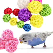 Load image into Gallery viewer, 10Pcs Rattan Balls Parrot Toys Interactive Parrot Chewing Bite Toy Foot Scratching Toy Birds Training Toy for Parakeet Budgie Bird Supplies
