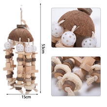 Load image into Gallery viewer, 1PC Bird Parrot Chew Toy Large Parrot Toy Parrot Cage Hanging Bite Toy Natural Coconut Shell Chewing Toys Bird Supplies
