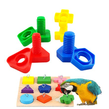 Load image into Gallery viewer, 9Pcs Bird Training Toys Set Parrot Wooden Block Puzzle Toy Stacking Color Ring Skateboard Nuts Bolts Foot Ball Toys Foraging Toy
