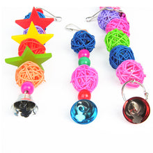 Load image into Gallery viewer, 1PC Bird Parrot Chew Toy Ratten Balls Chewing Bite Hanging Cage Swing Climb Chew Toys with Bell Bird Supplies
