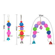 Load image into Gallery viewer, 1PC Bird Parrot Chew Toy Ratten Balls Chewing Bite Hanging Cage Swing Climb Chew Toys with Bell Bird Supplies
