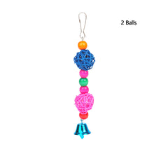 Load image into Gallery viewer, 1PC Bird Parrot Chew Toy Ratten Balls Chewing Bite Hanging Cage Swing Climb Chew Toys with Bell Bird Supplies
