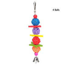 Load image into Gallery viewer, 1PC Bird Parrot Chew Toy Ratten Balls Chewing Bite Hanging Cage Swing Climb Chew Toys with Bell Bird Supplies
