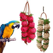 Load image into Gallery viewer, Rattan Balls Parrot Toys Interactive Parrot Chewing Bite Toy Foot Scratching Toy Birds Training Toy for Parakeet Budgie Bird Supplies
