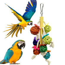 Load image into Gallery viewer, Parrot Toy Colurful Rattan Ball Chewing Hanging Bird Toy Parrot Nest For A Wide Variety Of Large and Small Parrots and Birds
