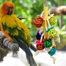 Load image into Gallery viewer, Parrot Toy Colurful Rattan Ball Chewing Hanging Bird Toy Parrot Nest For A Wide Variety Of Large and Small Parrots and Birds
