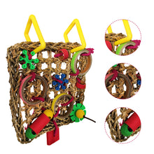 Load image into Gallery viewer, Bird Climbing Net Parrot Toys Woven Seagrass Biting Hanging Hemp Rope Swing Play Ladder Chew Foraging Funny Colorful Parrot Toys
