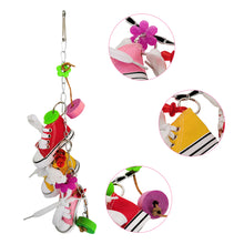 Load image into Gallery viewer, Mini Canvas Plastic Shoes Flower Parrot Toy Swing Bird Parakeet Hanging Pet Cage Decor Colorful Hanging Bird Entertainment Toys
