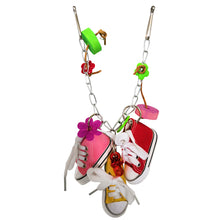 Load image into Gallery viewer, Mini Canvas Plastic Shoes Flower Parrot Toy Swing Bird Parakeet Hanging Pet Cage Decor Colorful Hanging Bird Entertainment Toys
