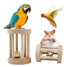 Load image into Gallery viewer, Parrot Hamster Wooden Molar Chew Toys with Bell Small Animal Squirrel Guinea Pig Sports Exercise Care Teeth Toys Pet Supplies Accessories
