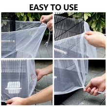 Load image into Gallery viewer, Nylon Mesh Bird Cage Cover Shell Skirt Net Easy Cleaning Seed Catcher Guard Bird Cage Accessories Airy Mesh Parrot Bird Cage Net
