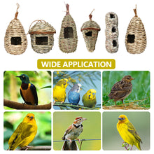 Load image into Gallery viewer, Handmade Natural Straw Bird Nest Pigeon House Nest Bird Cage Outdoor Decorative Weaved Hanging Parrot Nest House Pet Bedroom
