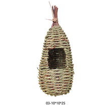 Load image into Gallery viewer, Handmade Natural Straw Bird Nest Pigeon House Nest Bird Cage Outdoor Decorative Weaved Hanging Parrot Nest House Pet Bedroom
