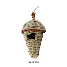 Load image into Gallery viewer, Handmade Natural Straw Bird Nest Pigeon House Nest Bird Cage Outdoor Decorative Weaved Hanging Parrot Nest House Pet Bedroom
